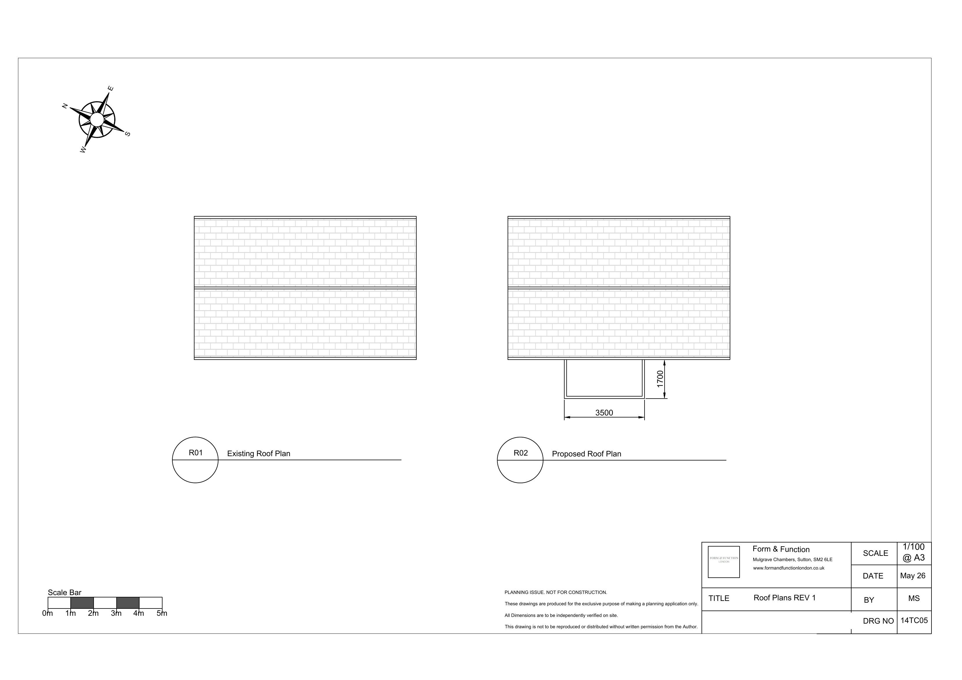 Proposed roof plans for the balcony application