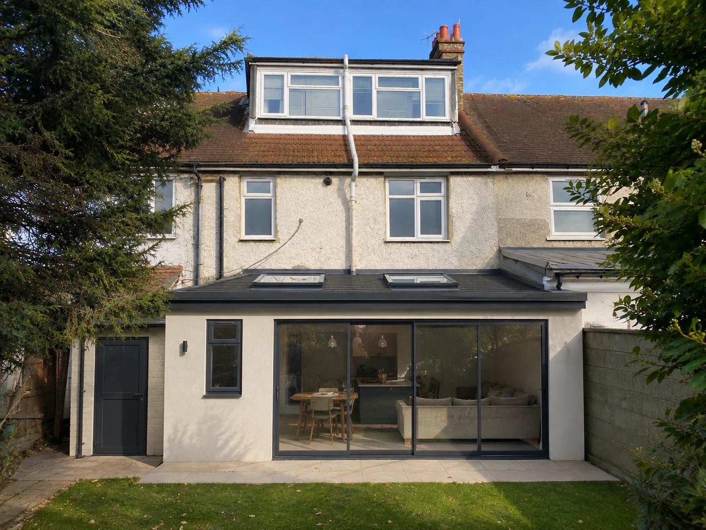 The approved proposed rear extension at 21 Eveline Road